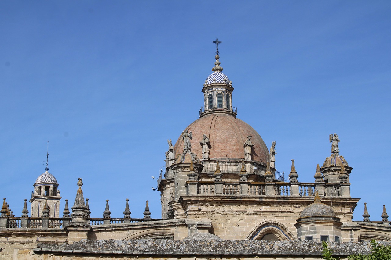 Cathedral of Jerez de la Frontera against blue sky
