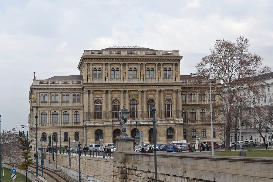 Hungarian Academy of Sciences building near the Danube in Budapest
