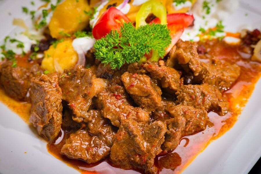 Hungarian beef stew with vegetables