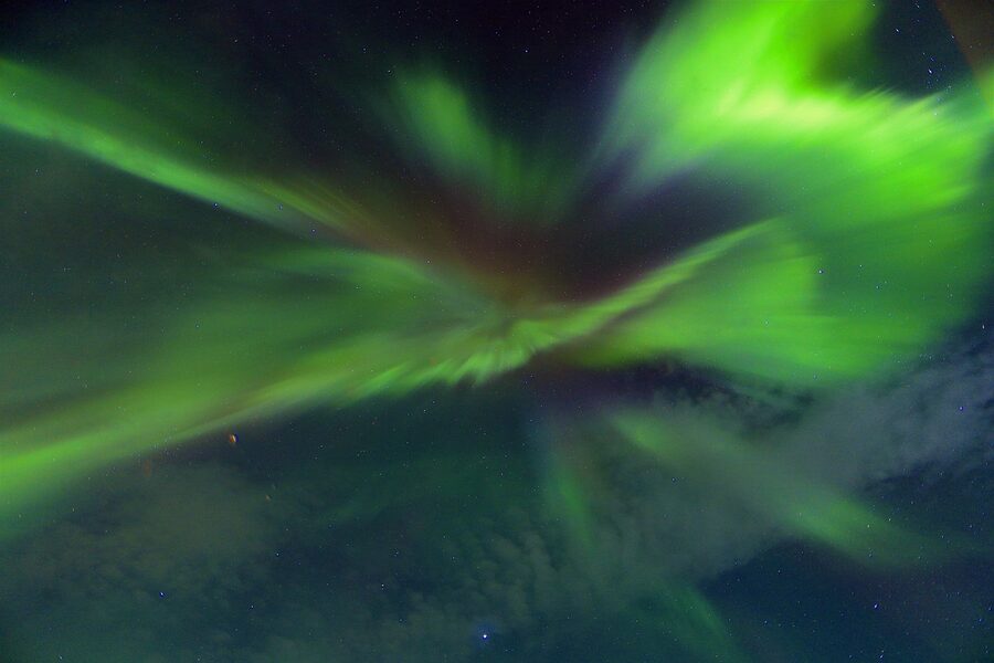 Aurora borealis over the Arctic Norway sky near Tromso