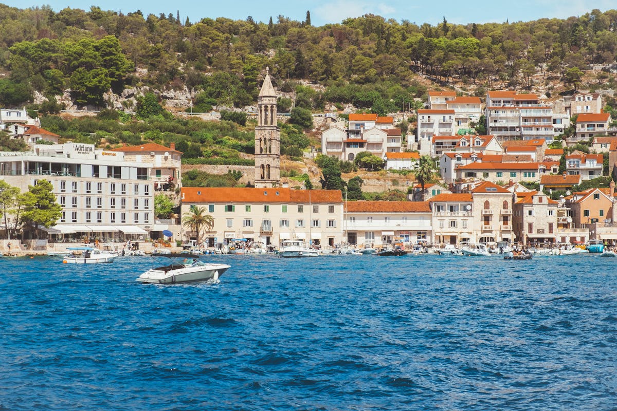 Hvar town and sparkling coastline