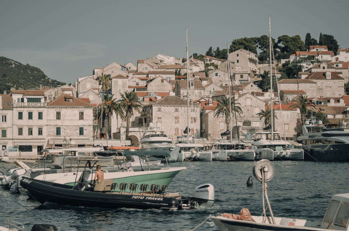 Hvar waterfront with boats and traditional architecture