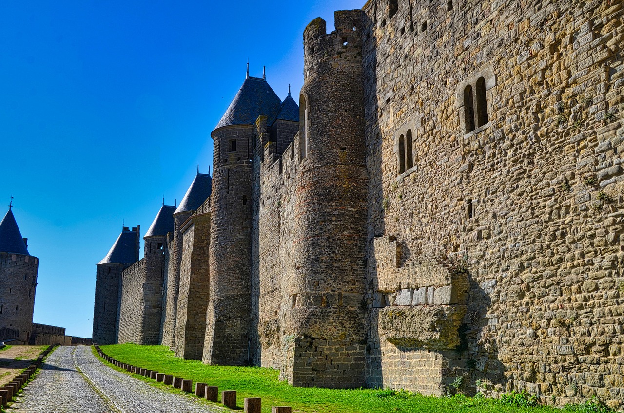 Carcassonne castle and fortification walls