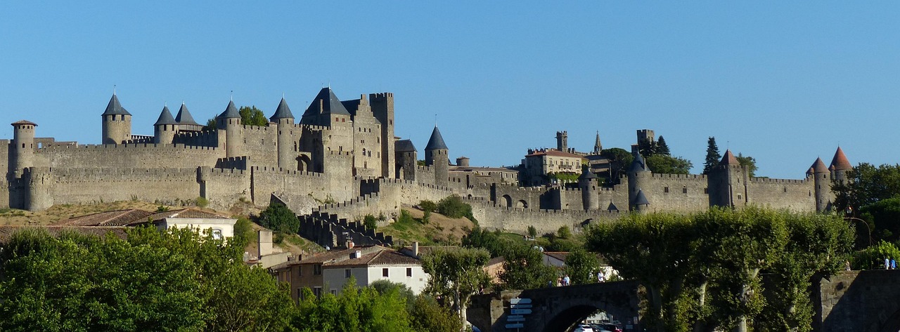 Carcassonne medieval fortress panoramic view