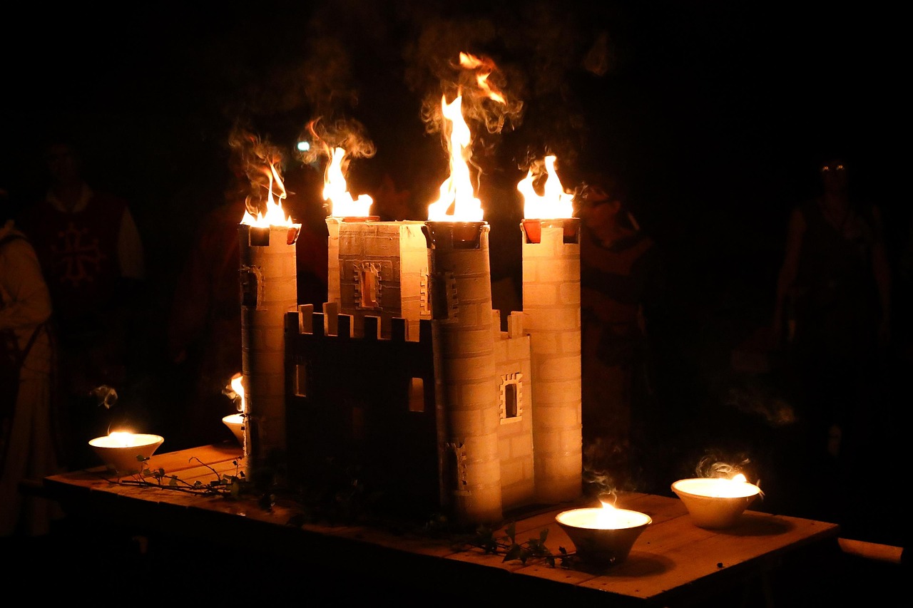 Carcassonne medieval show with fire effects