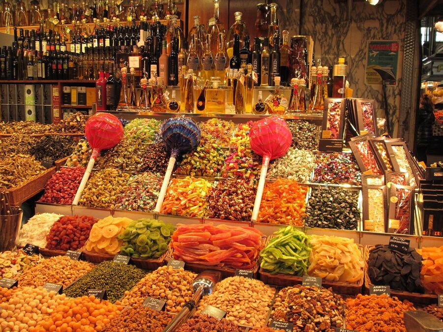 La Boqueria Market on La Rambla in Barcelona