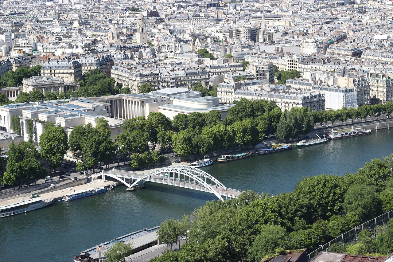 The Louvre Museum and Seine River in Paris from the water