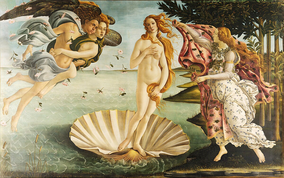 Sandro Botticelli Birth of Venus painting at the Uffizi Gallery Florence