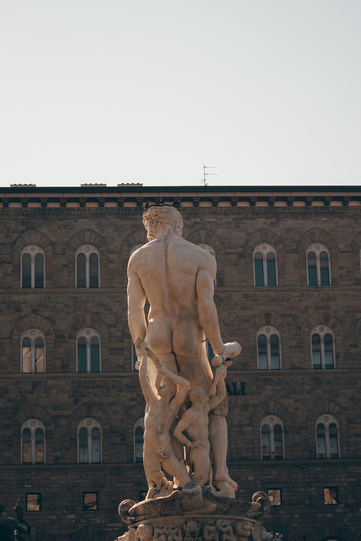 Classical marble statue in Piazza della Signoria Florence Italy