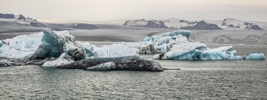 Jokulsarlon icebergs in different colors and tones