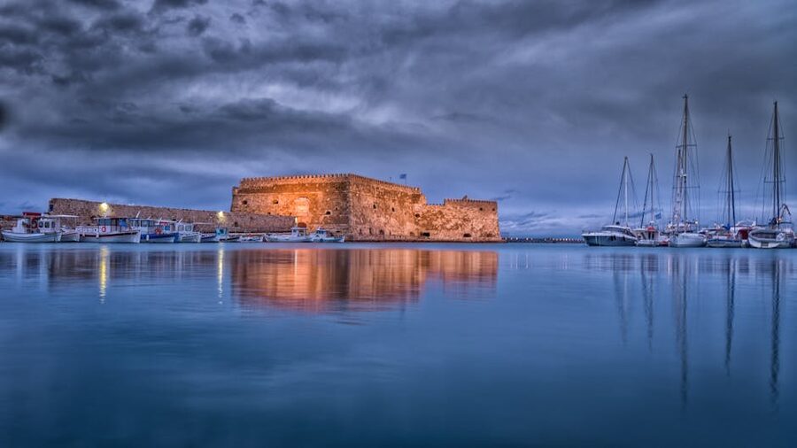 Koules Fortress Heraklion harbor sunset