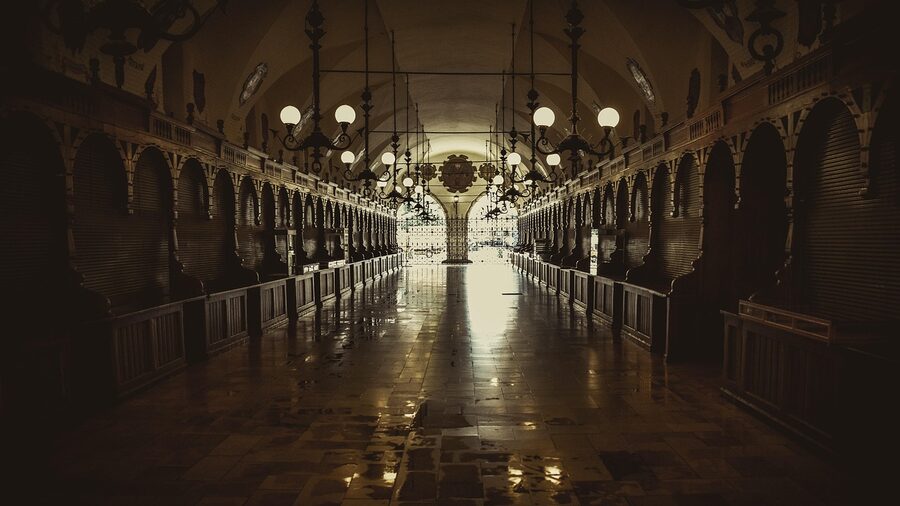 Cloth Hall arcade tunnel Krakow