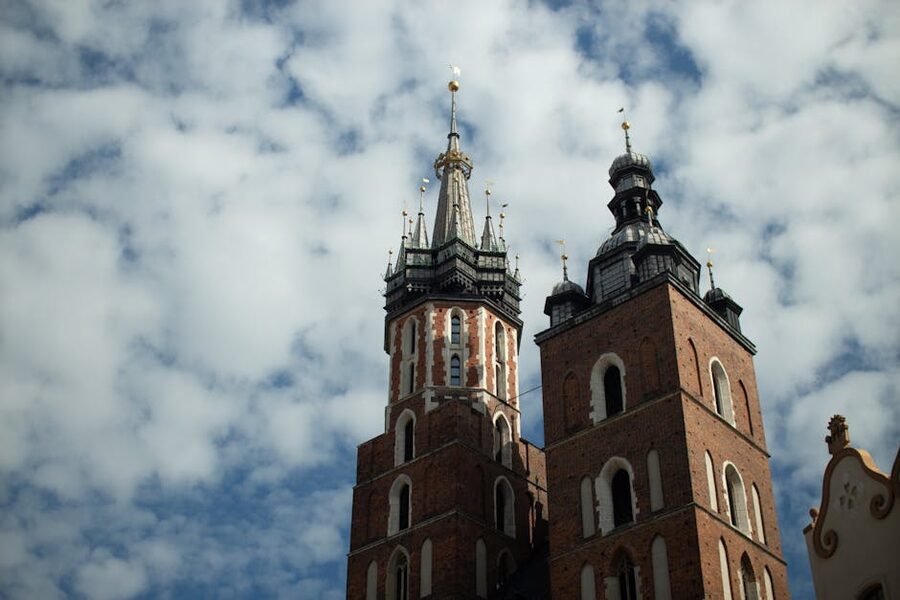 St Marys Basilica towers in Krakow