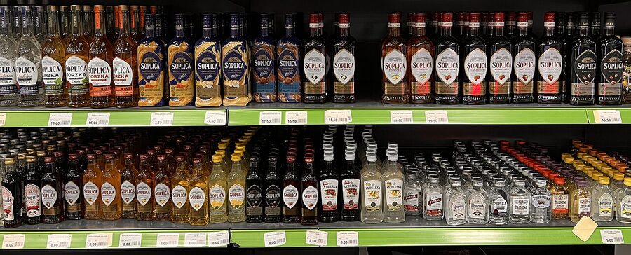 Soplica Polish flavored vodka bottles