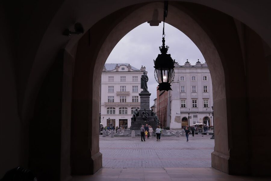 Adam Mickiewicz Monument Krakow Old Town