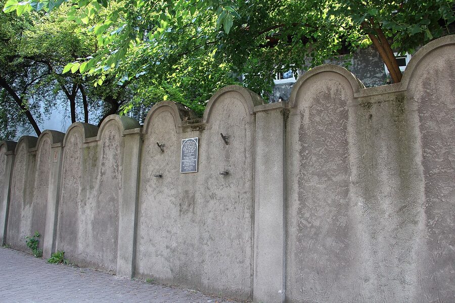 Podgorze Ghetto Wall preserved fragment Krakow