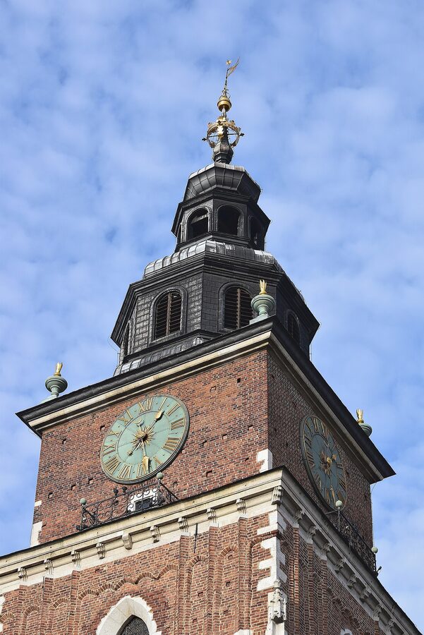 The Old Town Hall Tower in Krakow's Rynek Glowny, a starting point for shooting range pickups in the city centre