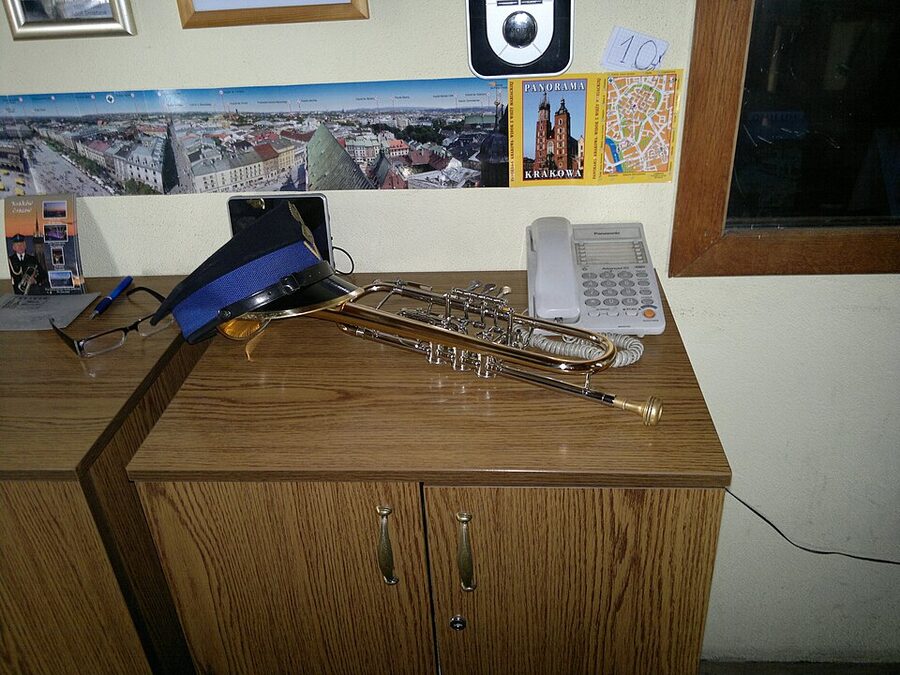 Trumpet that plays the hejnal from St Mary tower Krakow