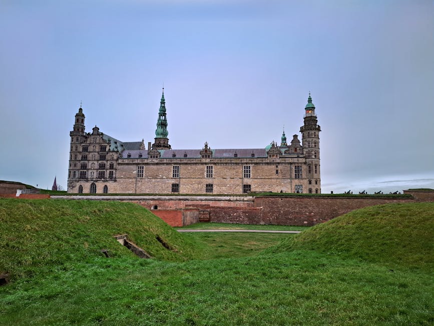 Kronborg Castle exterior in Helsingor Denmark sunlit afternoon