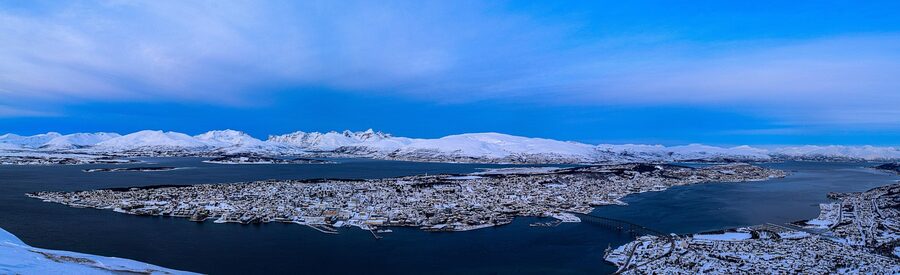 Kvaloya area near Tromso in Arctic winter