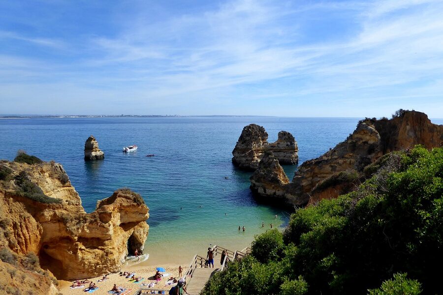 Lagos bay and rocky coast Algarve