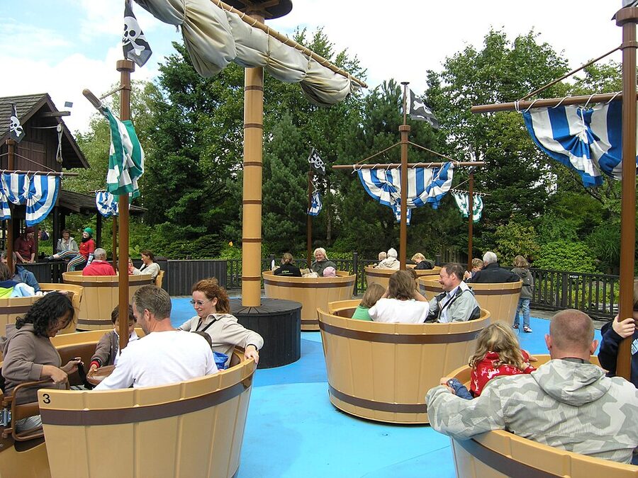 LEGOLAND Billund pirate carousel ride at night