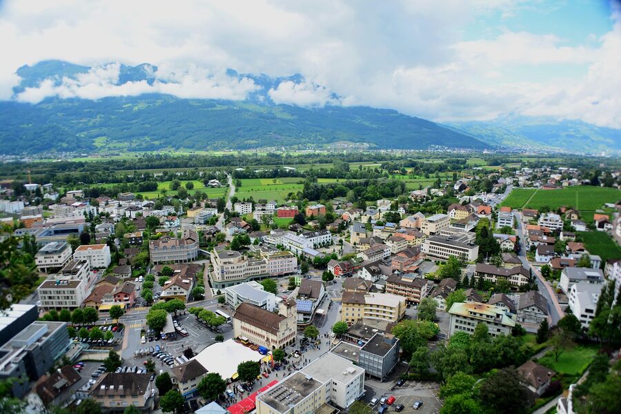 Liechtenstein city architecture and buildings