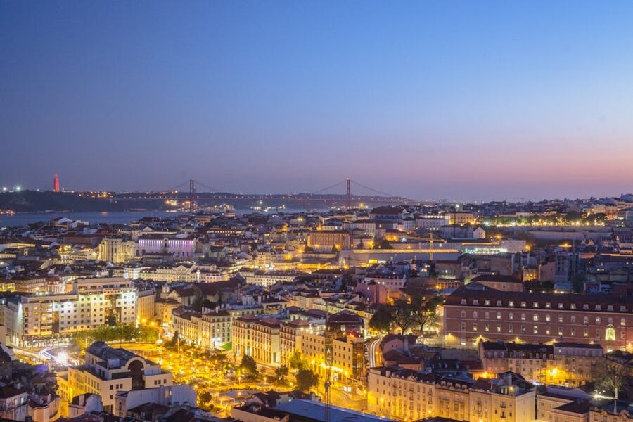 Lisbon cityscape at twilight