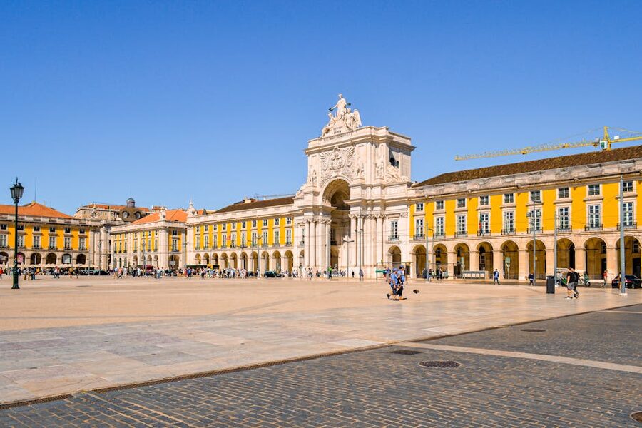 Lisbon Praca Comercio and Rua Augusta Arch