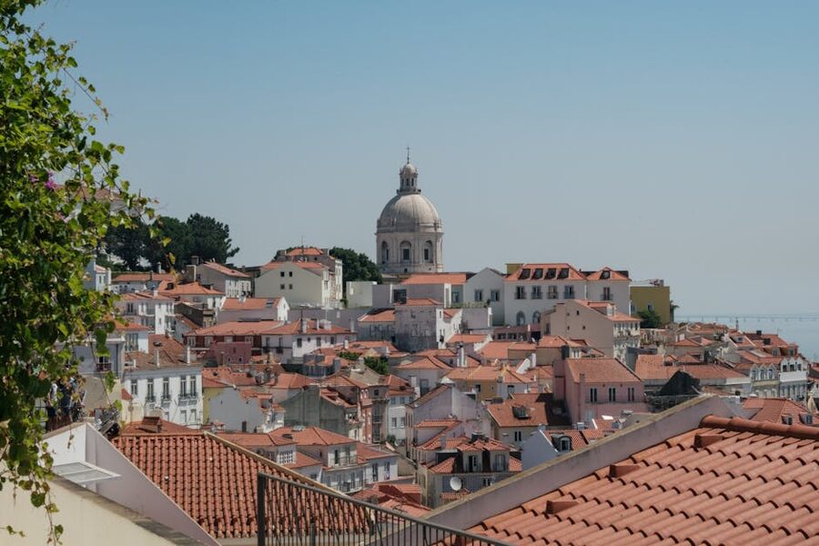 Lisbon red rooftops panorama