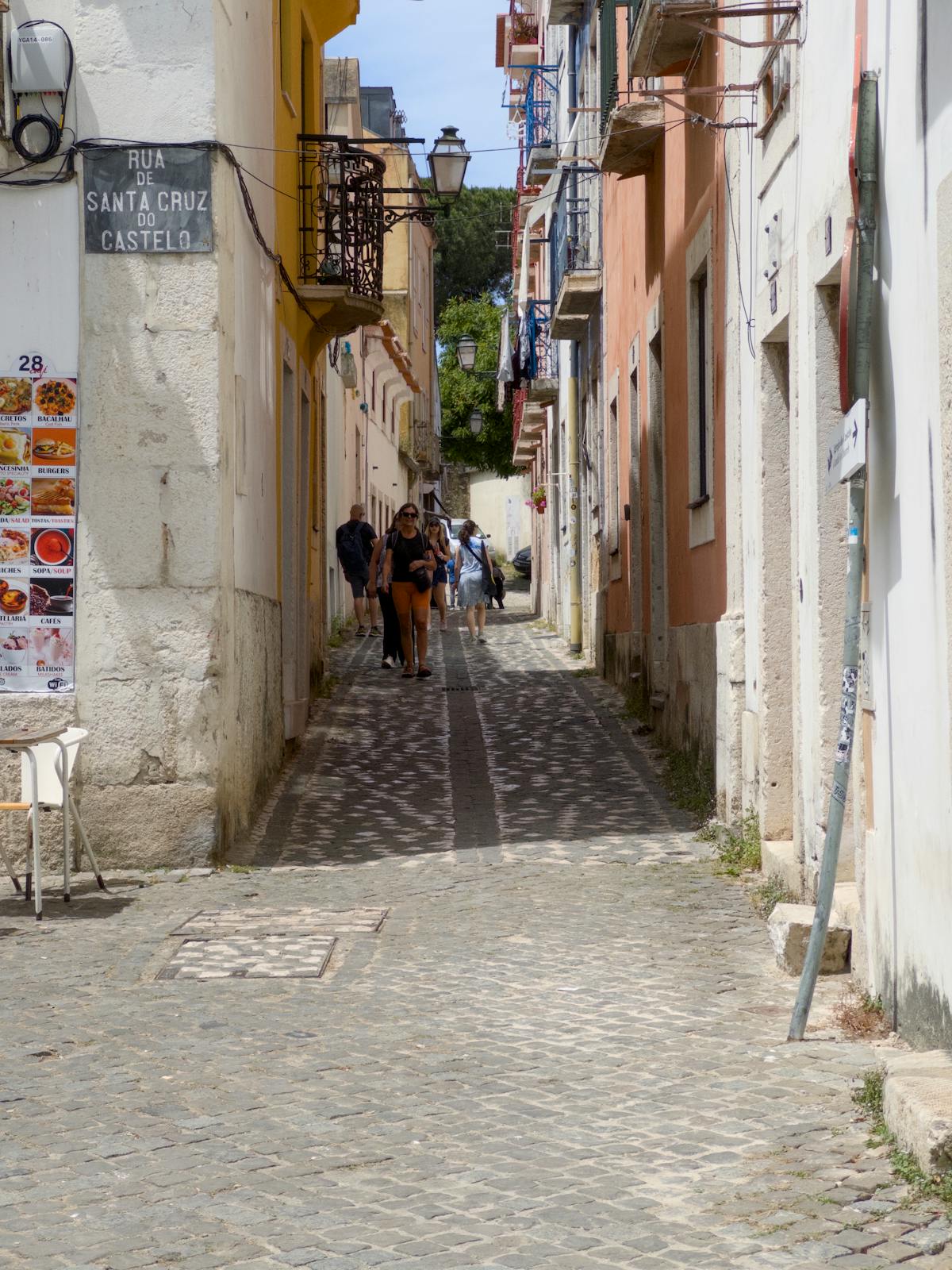 Traditional Portuguese azulejo tiles covering a building facade in Lisbon