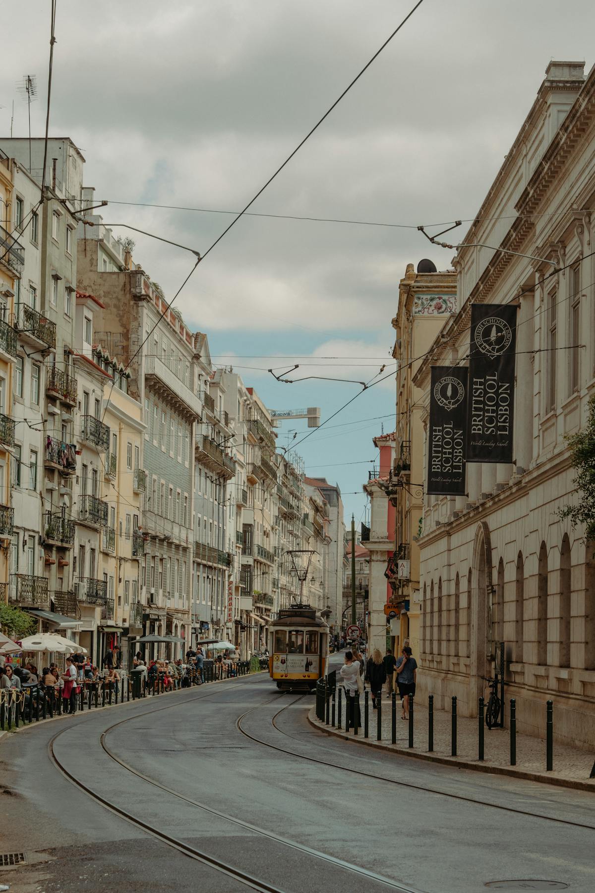 Classic tram on a Lisbon street