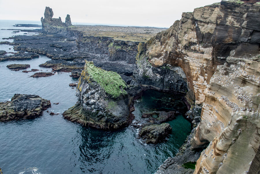 Lóndrangar basalt sea stacks Snaefellsnes Iceland