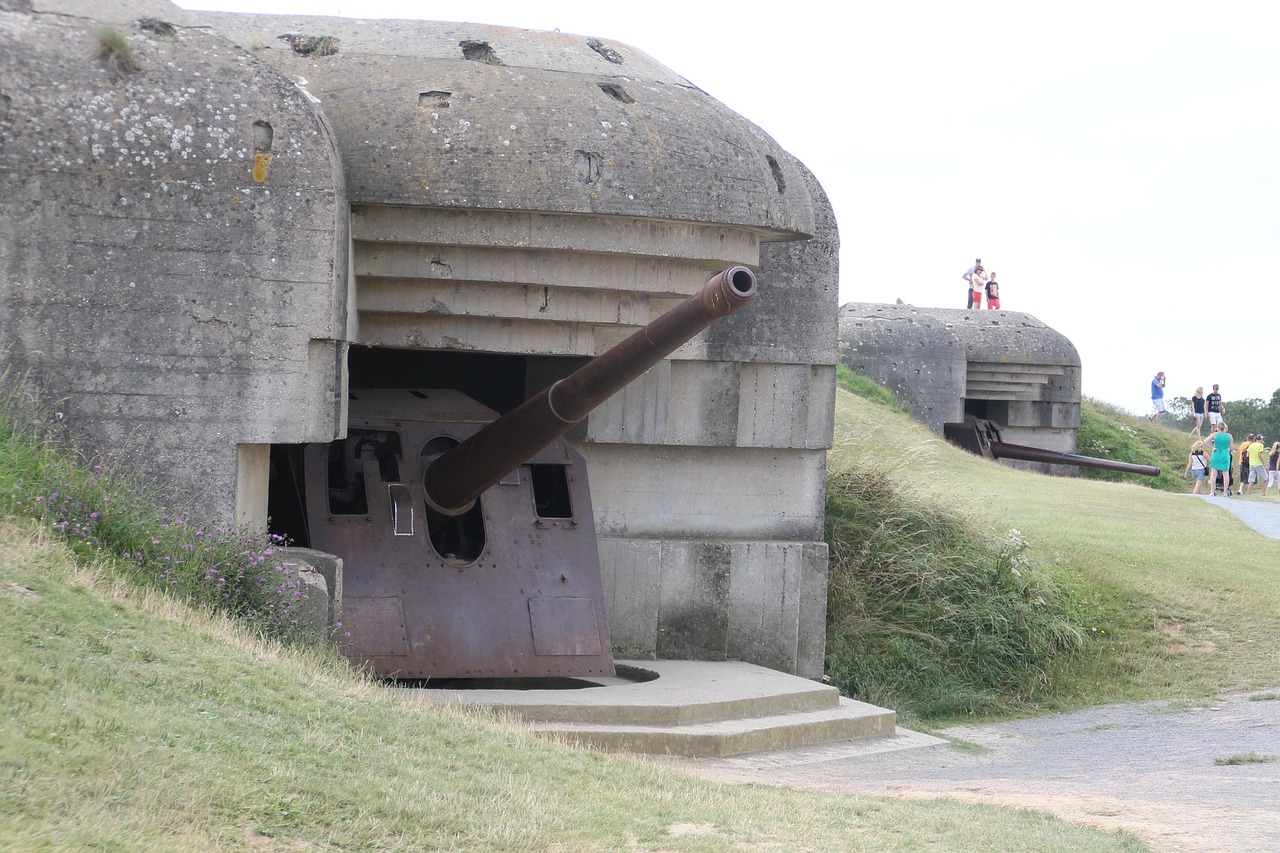 A German gun battery bunker at Longues-sur-Mer on the Normandy coast