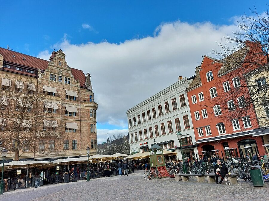 Lilla Torg square Malmö with restaurants and outdoor cafés
