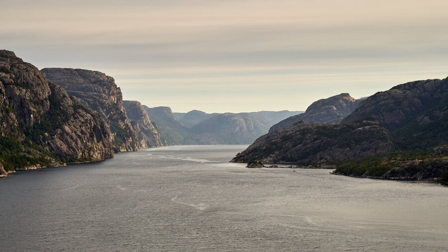 Lysefjord calm waters in Rogaland