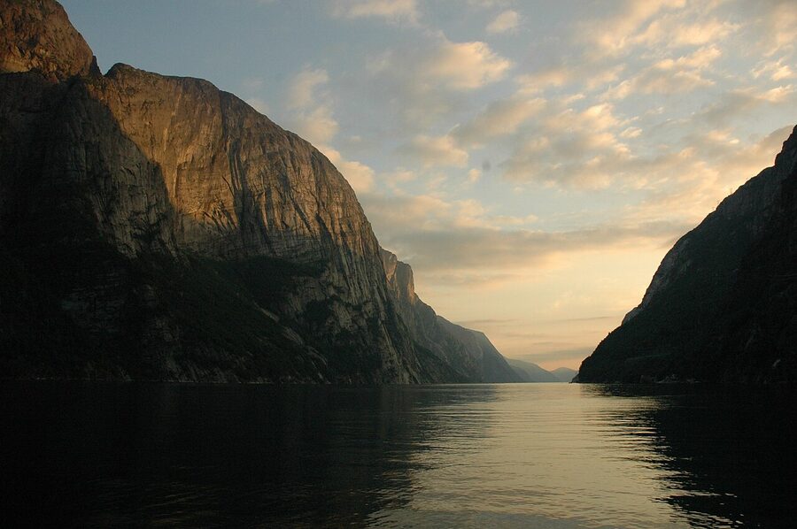 Lysefjord cliffs in summer near Stavanger