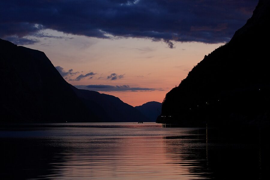 Lysefjord at sunset