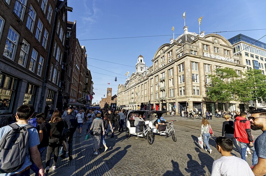 Dam Square Damrak view Amsterdam