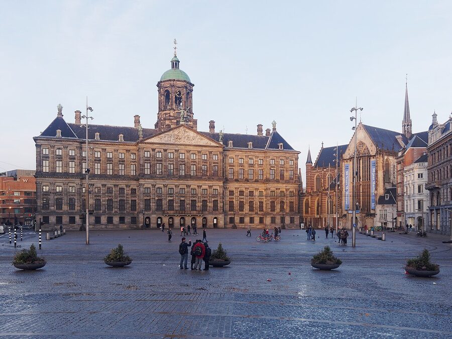 Dam Square Amsterdam wide view