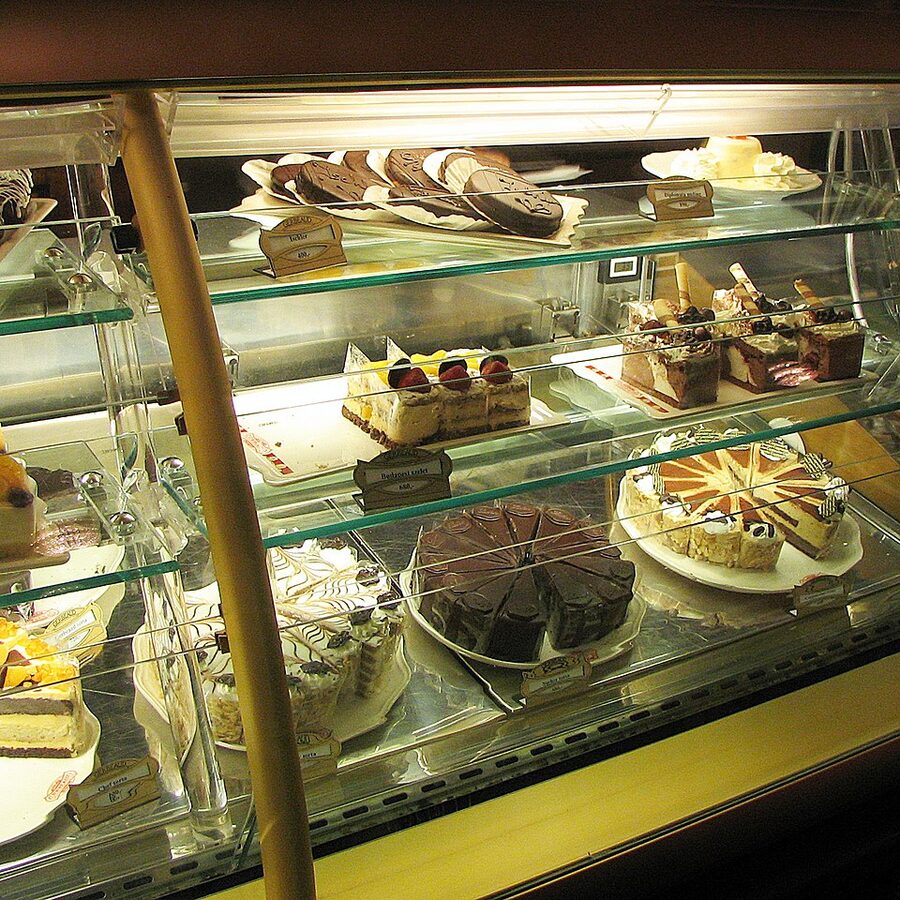 Cafe Gerbeaud exterior on Vorosmarty Square Budapest