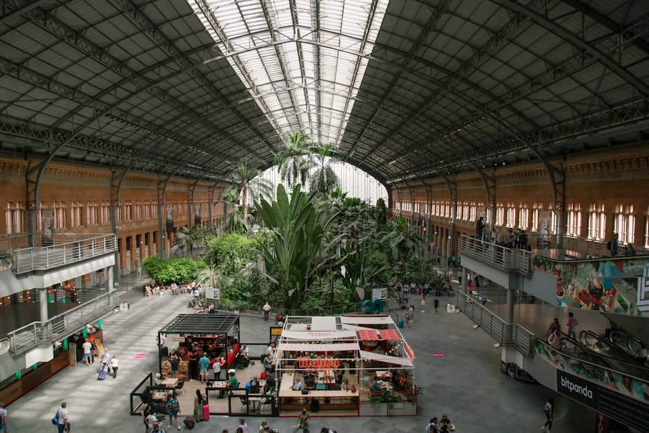 Madrid Atocha train station with its distinctive architecture