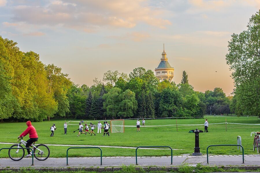 Margaret Island in the Danube viewed from the river