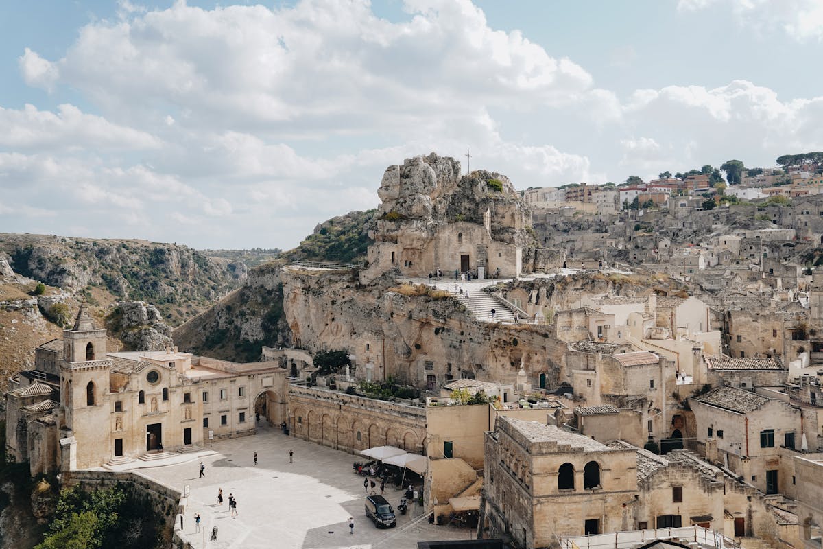 The ornate interior of a historic church in Matera southern Italy