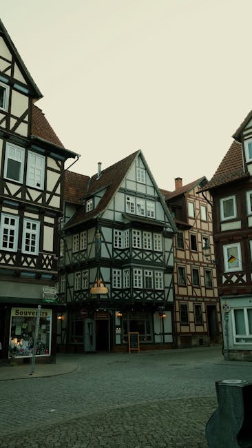 Medieval old town street in Germany
