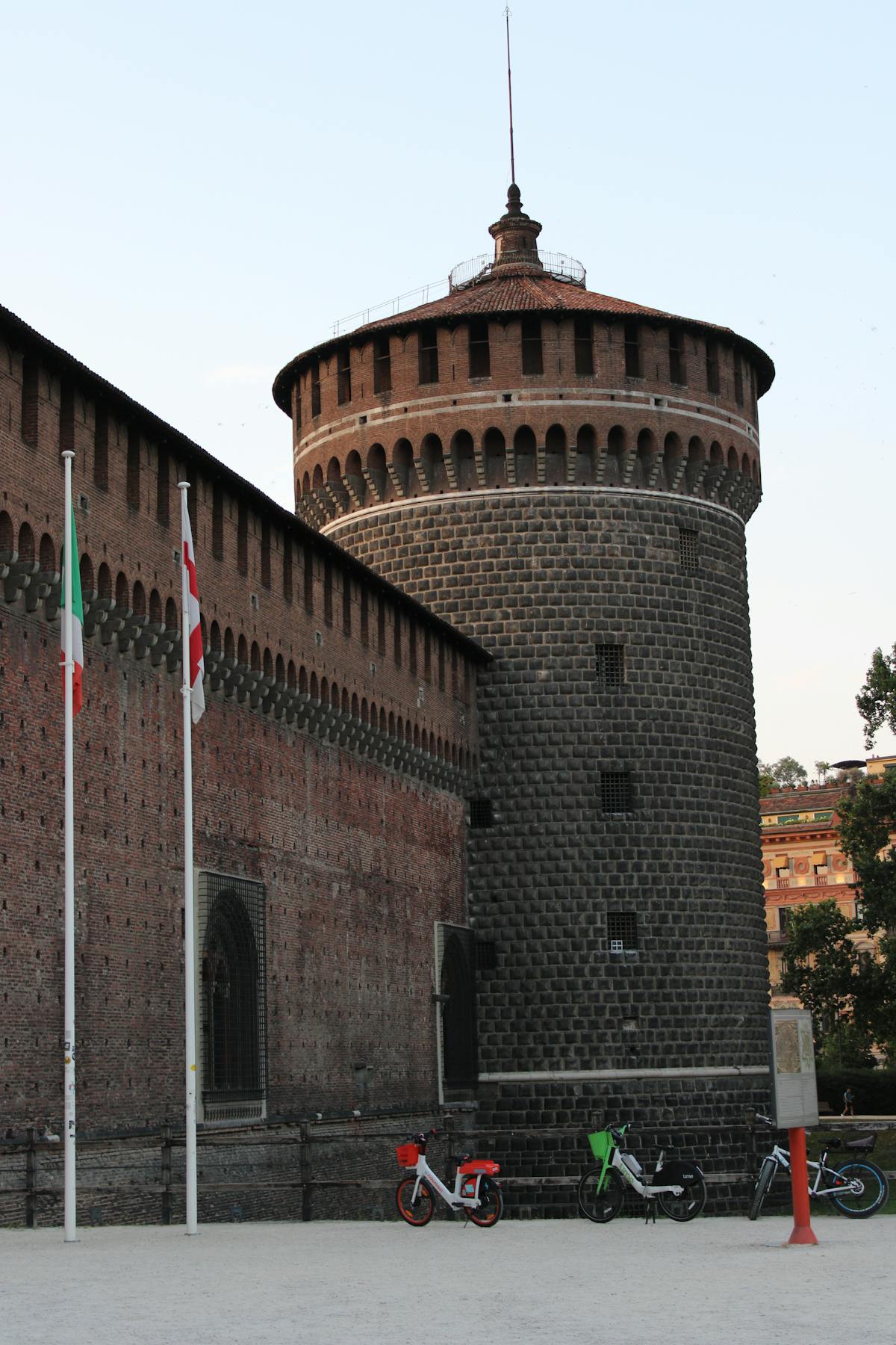 Tower of Castello Sforzesco in Milan
