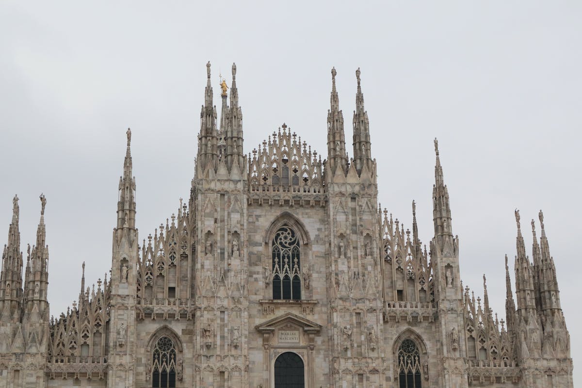 Milan Cathedral Gothic architecture from street level