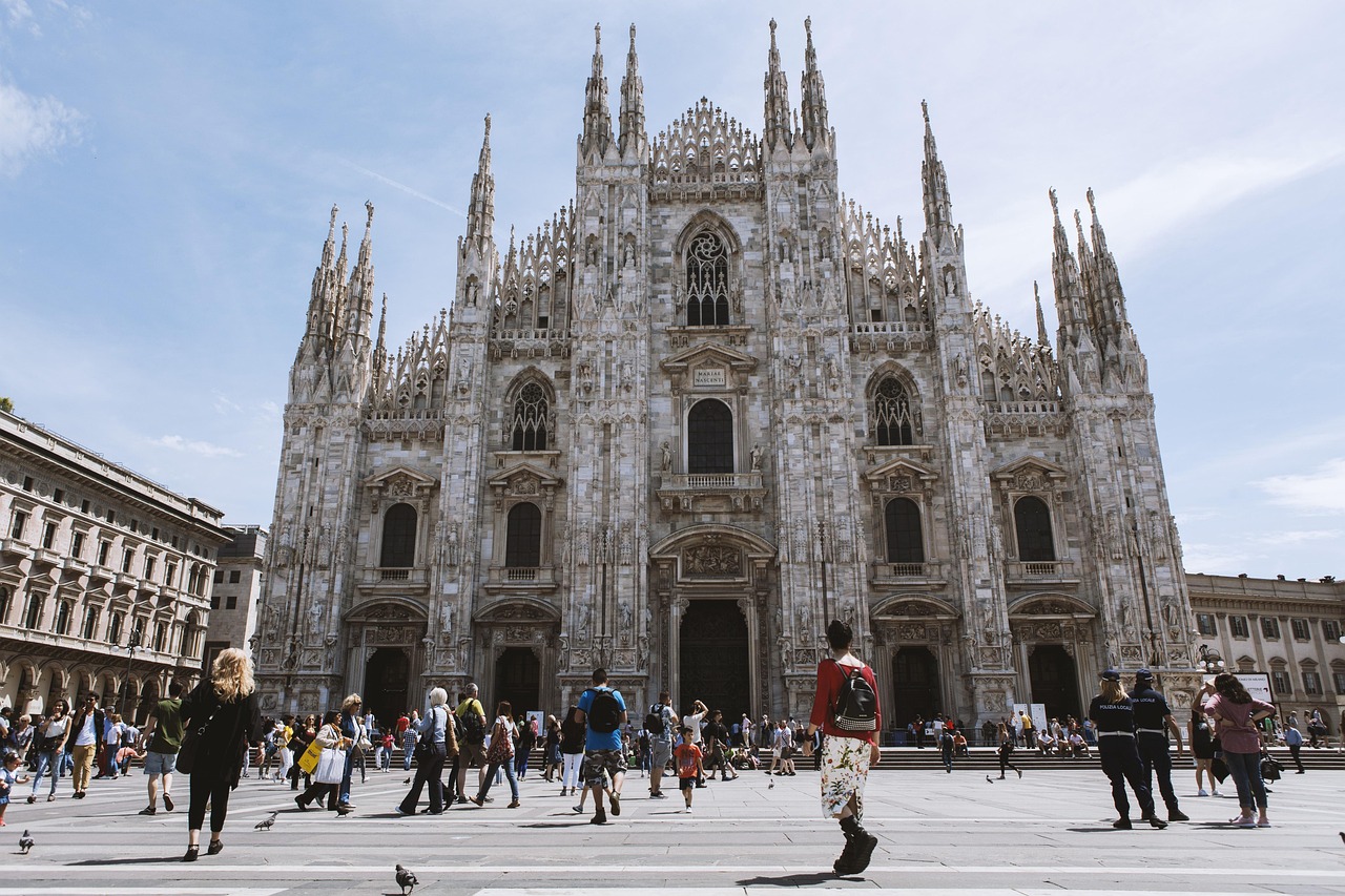 Milan Cathedral with visitors