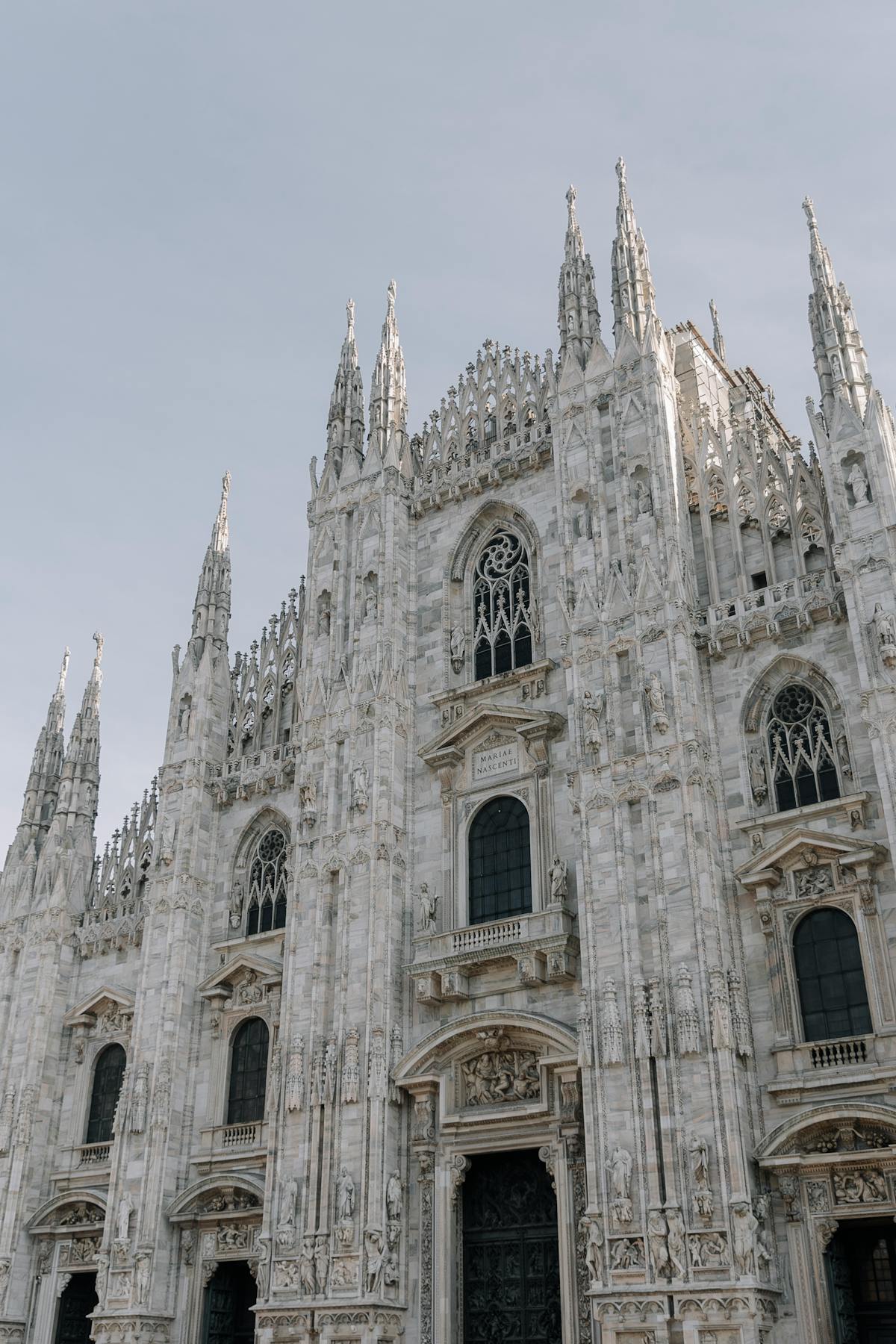 Milan skyline with Duomo cathedral in the distance
