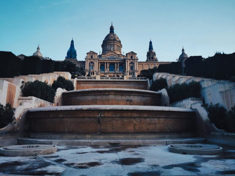 Magic Fountain of Montjuic with Palau Nacional in the background Barcelona